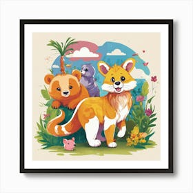 Playful Kids Animal Tshirt Design (9) 2024 05 02t202104 Art Print