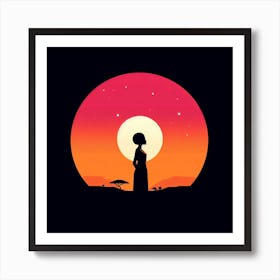 Silhouette Of A Woman Art Print