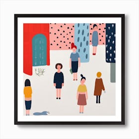 Tokyo Scene, Tiny People And Illustration 3 Art Print