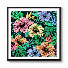 Hibiscus Flower Plant Tropical 1 Art Print