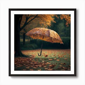 An Umbrella Falling To The Ground Rain Falling 1 Art Print