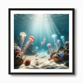 Underwater Jellyfish Art Print