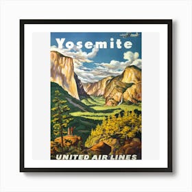 Yosemite United Air Lines Art Print