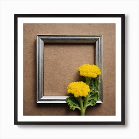 Yellow Flowers In A Frame Art Print