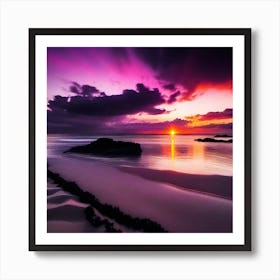 Sunset On The Beach 912 Art Print