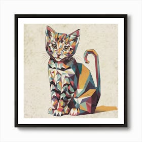 Geometric Cat 3 Art Print