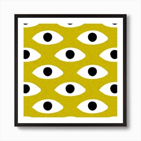 Eye Charm Dark Goldenrod Square Art Print