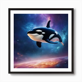 Orca Whale In Space 1 Art Print