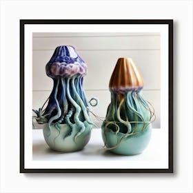 Two Jellyfish Vases Art Print