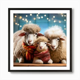 Firefly Festive Holiday Gathering With A Woolly Sheep Family 70183 (2) Art Print