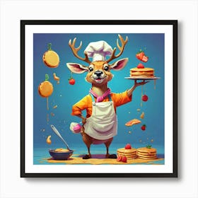 Chef Deer 9 Art Print