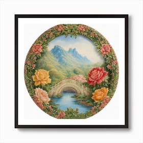 Bridge Of Roses Art Print