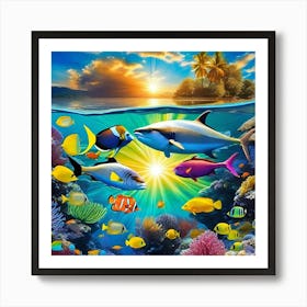 Fishes In The Ocean Art Print