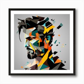 Abstract Portrait Of A Man Art Print