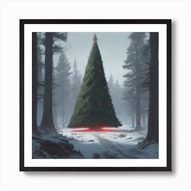 Christmas Tree In The Forest 111 Art Print