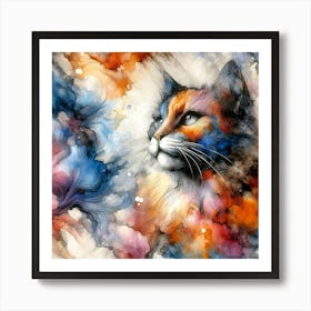 Feline Cat Creative Artwork Illustration 141 Art Print