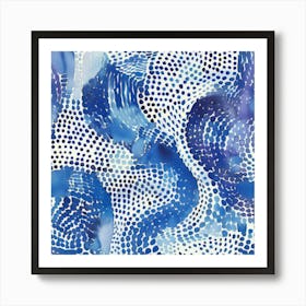 Blue Polka Dots 8 Art Print