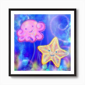 Ocean Aquatic Littlies Art Print