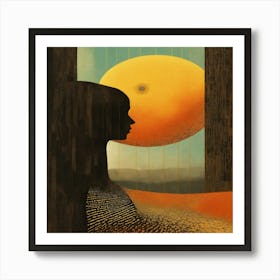 Moon face Art Print