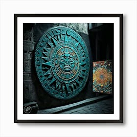 Aztec Calendar 4 Art Print