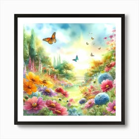 Butterfly Garden Art Print