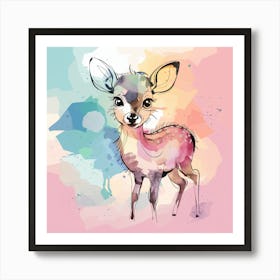 Watercolor Deer Art Print