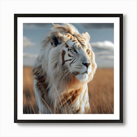 The Golden Striped Lion Art Print