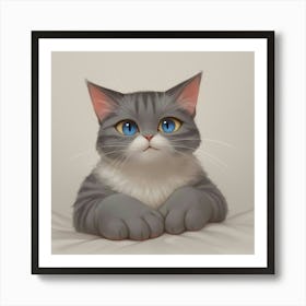 Puffy Cat Art Print