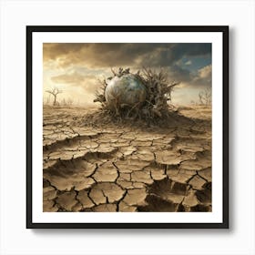 Earth In A Dry Desert Art Print