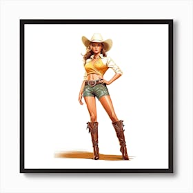 Full Body Cowgirl Art Print