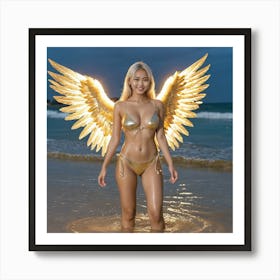 Sweetheart Golden Angel Art Print
