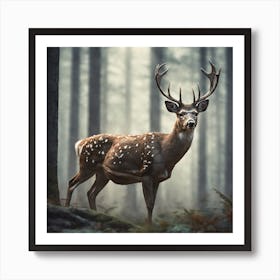 Deer In The Forest 190 Art Print