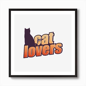 Cat Lovers Vintage Retro Style Art Print