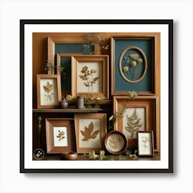 Framed Leaves Art Print