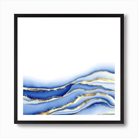 Sparkling Blue Agate Texture 18 Art Print