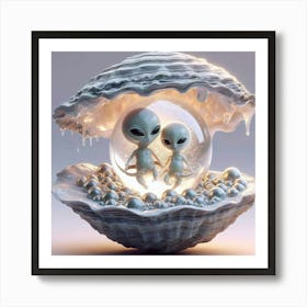 Aliens In Shell 2 Art Print