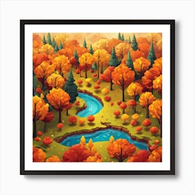 Autumn Forest Landscape Art Print