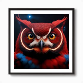 Red Owl Art Print