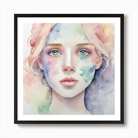 Watercolor Of A Girl 40 Art Print