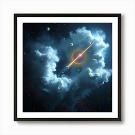 Oort Cloud With Icy Comets Drifting In Space 1 Art Print