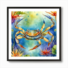 Crab In The Sea Art Print