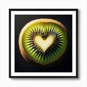 Heart Shaped Kiwi Fruit Art Print