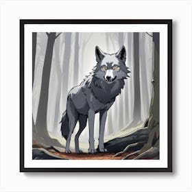 Wolf In The Woods 24 Art Print