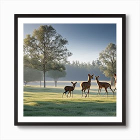 Deer In A Field Art Print