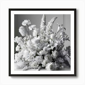 White Floral Arrangement Art Print