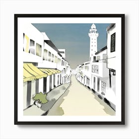 Street Scene morocco ink style Art Print