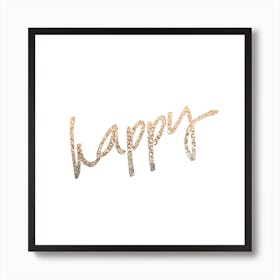 Gold Happy Art Print