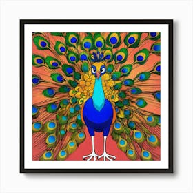 Penelope The Peacock Cartoon (1) Art Print