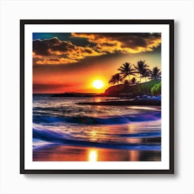 Sunset On The Beach 192 Art Print