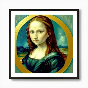 Youthful Elegance The Mona Lisa Reborn Art Print